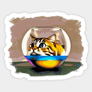 A Cat in a Fishbowl Sticker